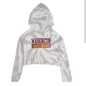 Washington Commanders RedskinsTie-Dye Cropped Hoodie Girls Size Large